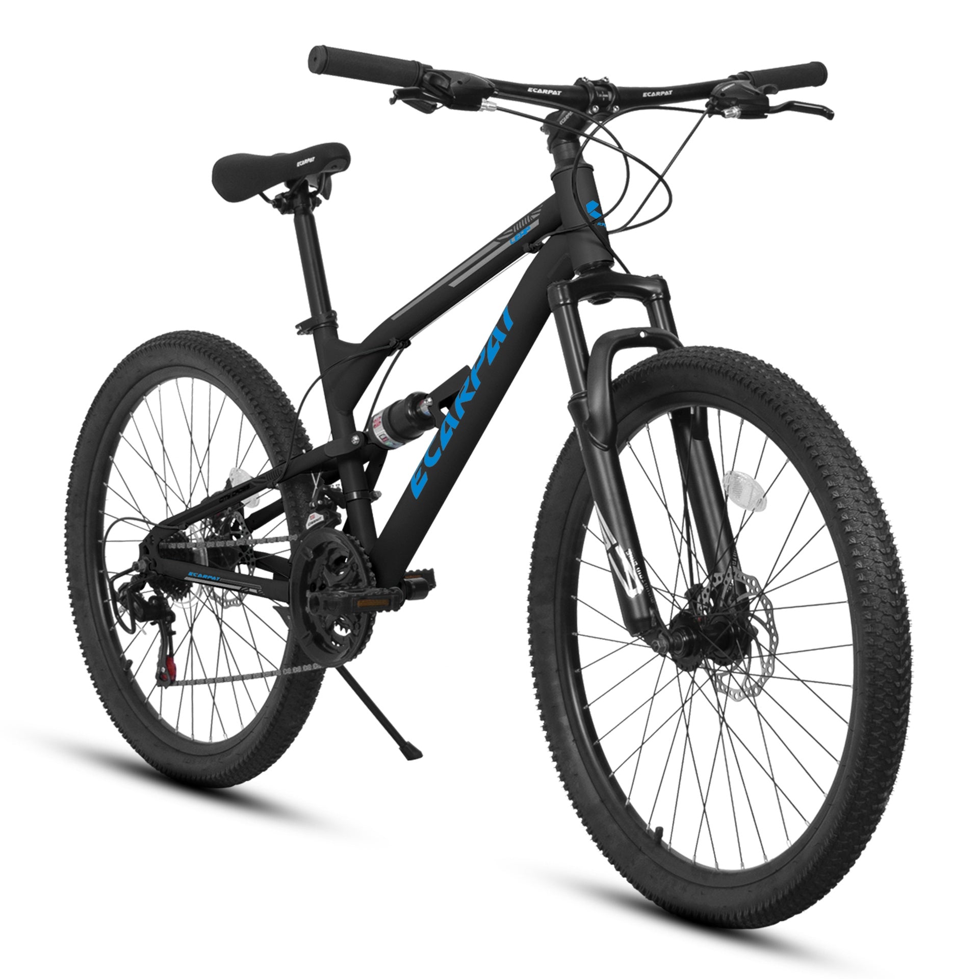 A24207 24 Inch Steel Frame Shock Fork Plus Shock Absorber 21-speed Unisex Mountain Bike