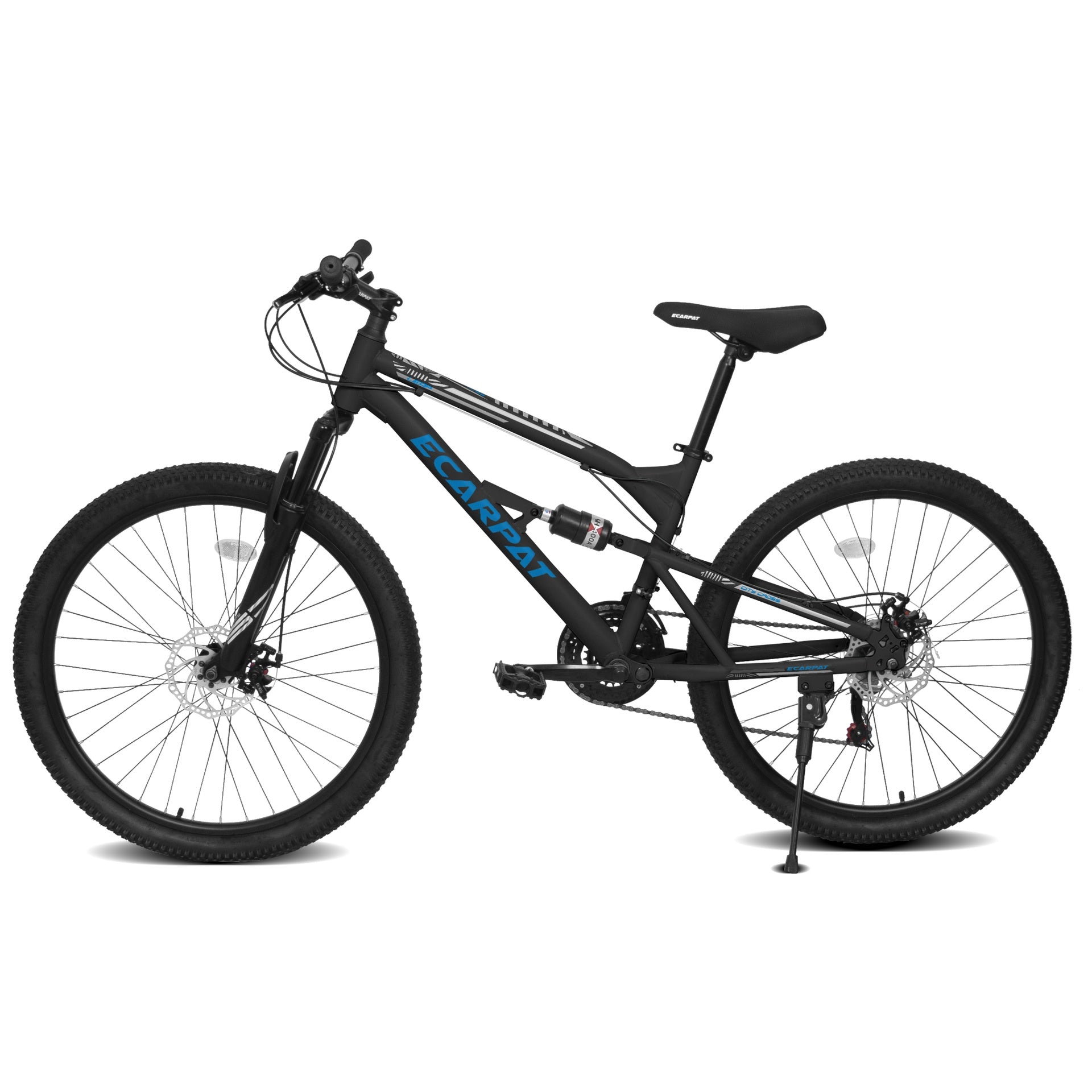 A24207 24 Inch Steel Frame Shock Fork Plus Shock Absorber 21-speed Unisex Mountain Bike