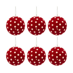 D3.9" Christmas Ball Ornaments, Decorative Hanging Ball Christmas Tree Ornaments for Holiday Party Decorations, Set of 6