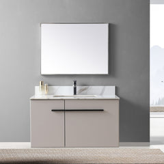 Montary 37inch bathroom vanity top stone carrara gold new style tops with rectangle undermount ceramic sink and single faucet hole