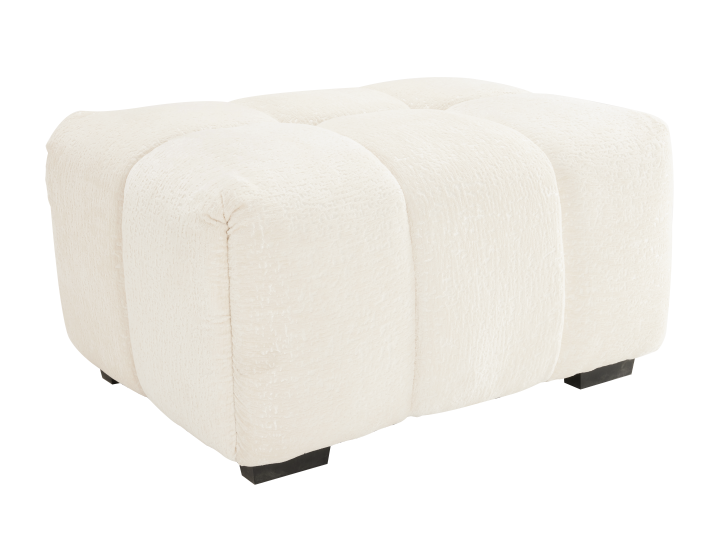33 White Sofas White Chenille - Armless Seat and ottoman