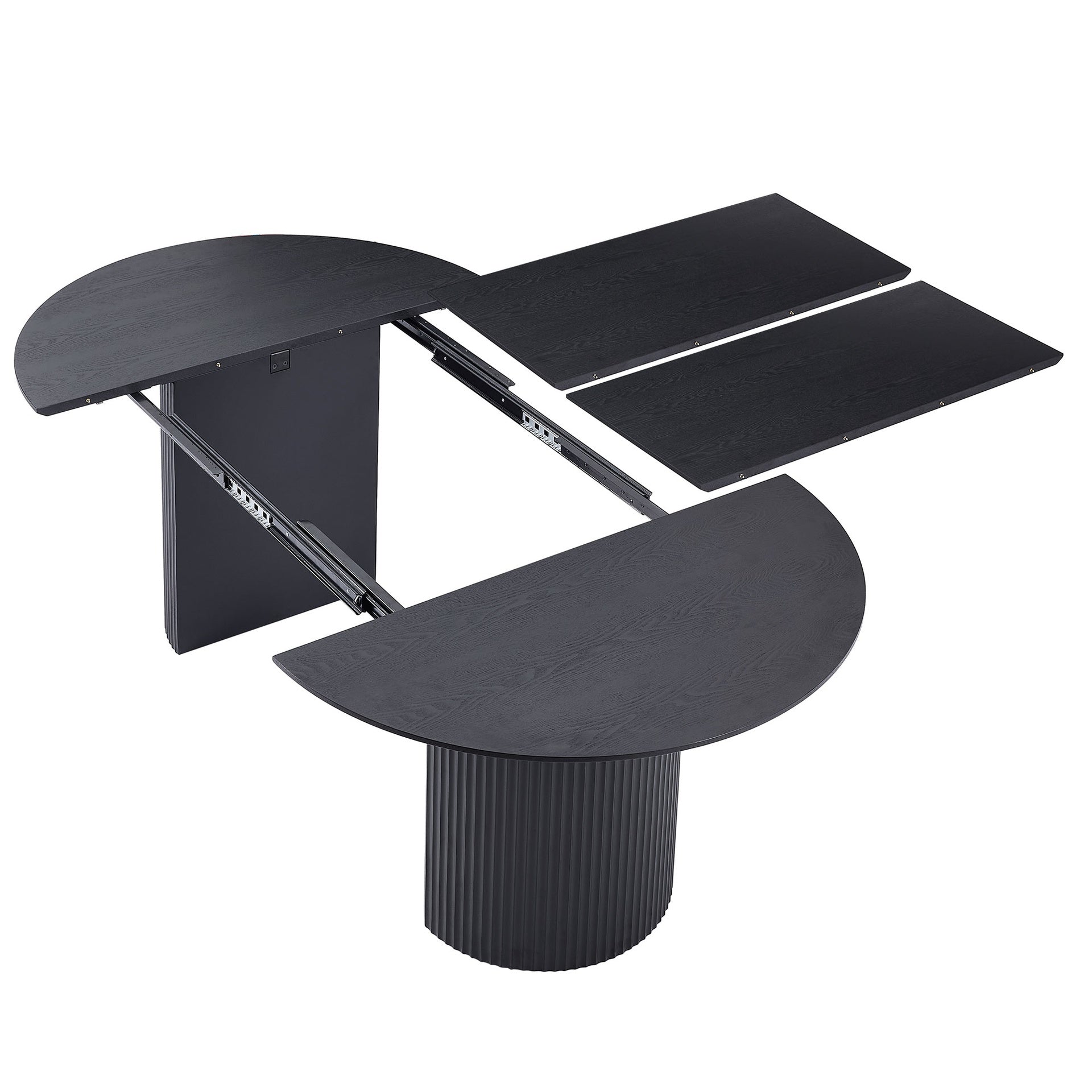 Expandable Dining Table,Solid Top Extending Table Modern Kitchen Table, Leisure Desk for Kitchen Dining Living Room Apartment.BLACK