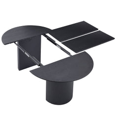 Expandable Dining Table,Solid Top Extending Table Modern Kitchen Table, Leisure Desk for Kitchen Dining Living Room Apartment.BLACK