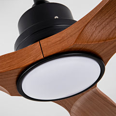 Hot sales 42 Inch Modern Black Ceiling Fan With Light 3 ABS  Blades Remote Control Reversible DC Motor With Dimmable LED