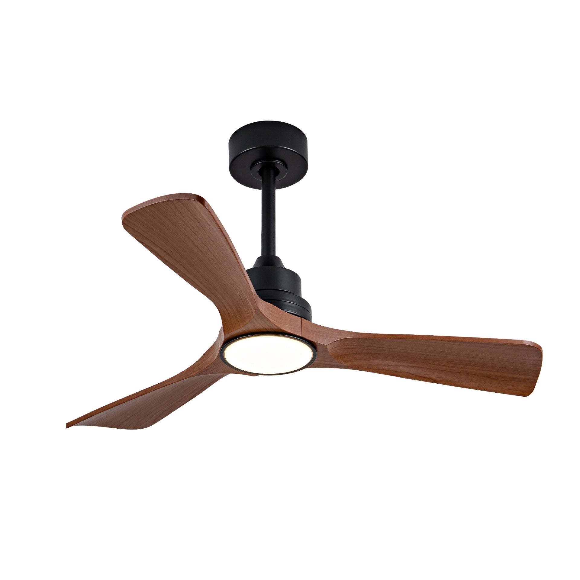 Hot sales 42 Inch Modern Black Ceiling Fan With Light 3 ABS  Blades Remote Control Reversible DC Motor With Dimmable LED