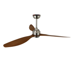 52" Ceiling Fan with Lights Quiet DC Motor 3 ABS Blade Ceiling Fans 6 Speed Levels,Reversible Ceiling Fan, for Patio Living Room, Bedroom, Office,Indoor.(Stain Nickel + Wood Gain )