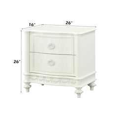 Dorothy Ivory Finish Nightstand W/2 Drawers