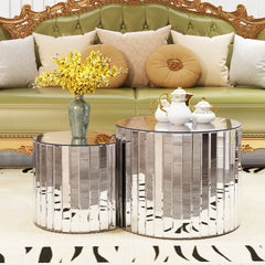 Luxury mirror coffee table - silver modern living room furniture Small coffee table suitable for modern home furniture sofa decoration