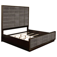 Drea Grey and Smoked Peppercorn Eastern King Panel Bed