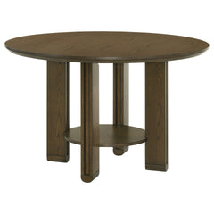 Crispin Brown 5-piece Round Wood Dining Room Table Set