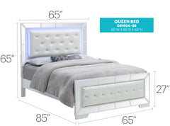 Elegant Silver Champagne Contemporary Bed