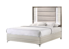 STAR WHITE QUEEN BED WITH LED