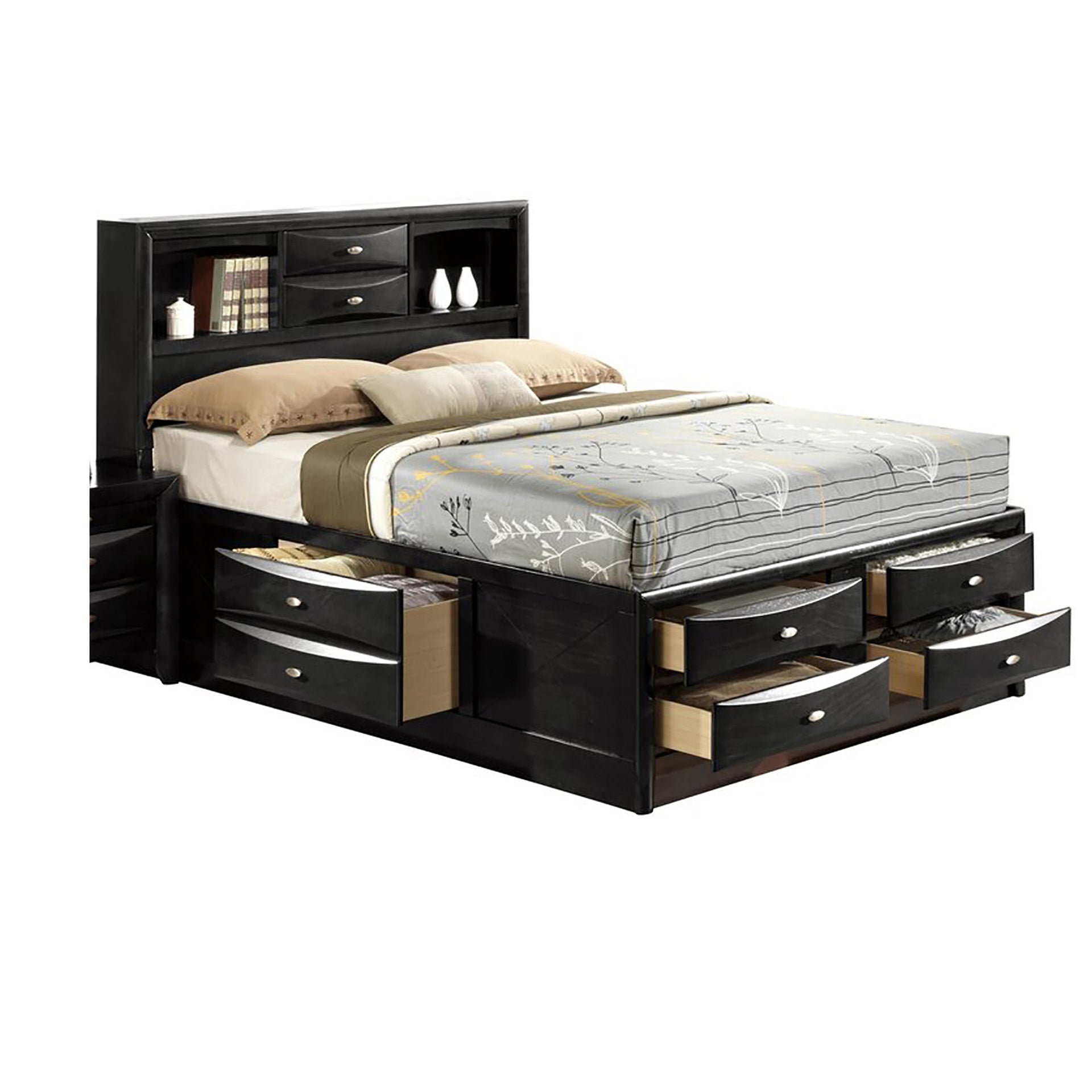 LUCILLE BLACK QUEEN BED