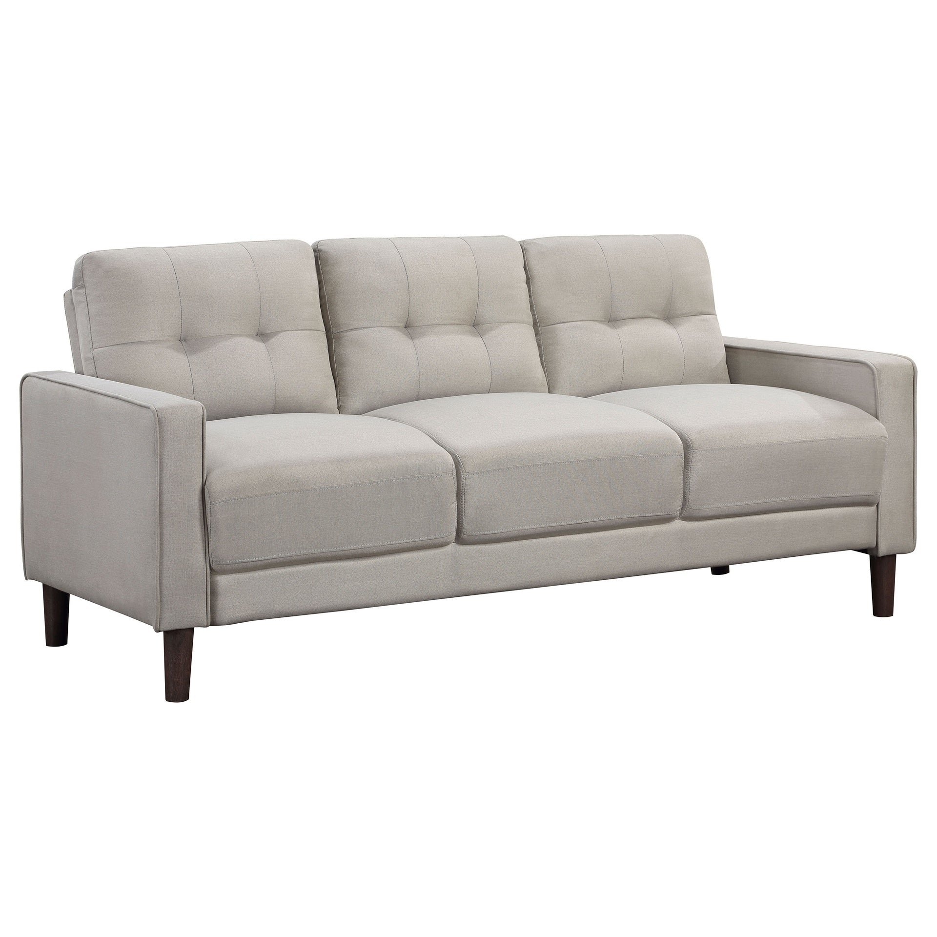 Harvey Beige 2-piece Upholstered Tufted Sofa Set