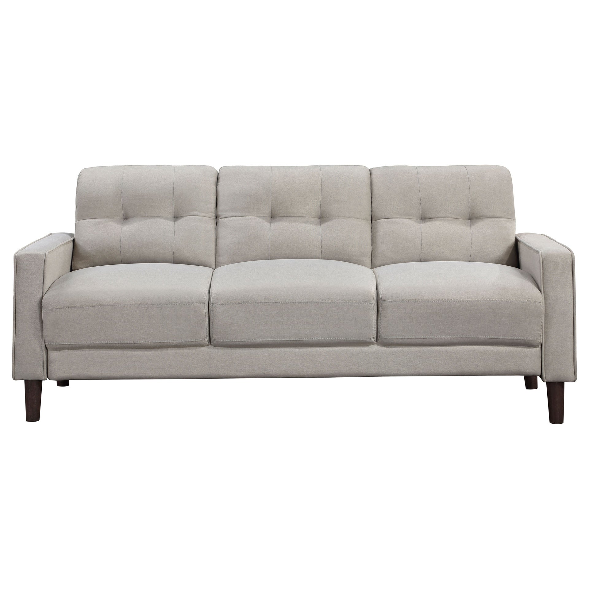 Harvey Beige 2-piece Upholstered Tufted Sofa Set