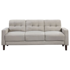 Harvey Beige 2-piece Upholstered Tufted Sofa Set
