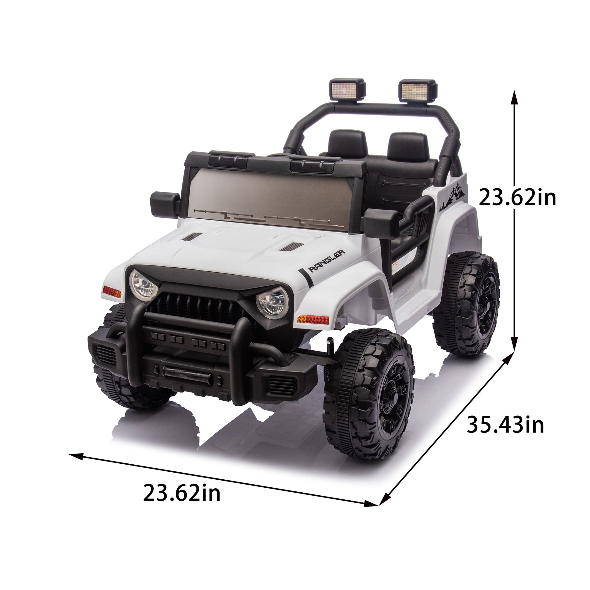 12V Kids Ride On Electric Car W/Parents Control,Dual drive, Four-wheel Suspension,With music,Bluetooth,MP3,USB,with headlights, steering wheel quick release,Slow start for Kids Aged 2-4.