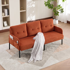 UNITED WE WIN Oversized Loveseat, Modern & Plush Double-seater Sofa, Corduroy Upholstered Couch, Cozy Bedroom Sofa with Metal Legs & Side Pockets, Ideal for Living Room, Bedroom, Dorm, Apartment