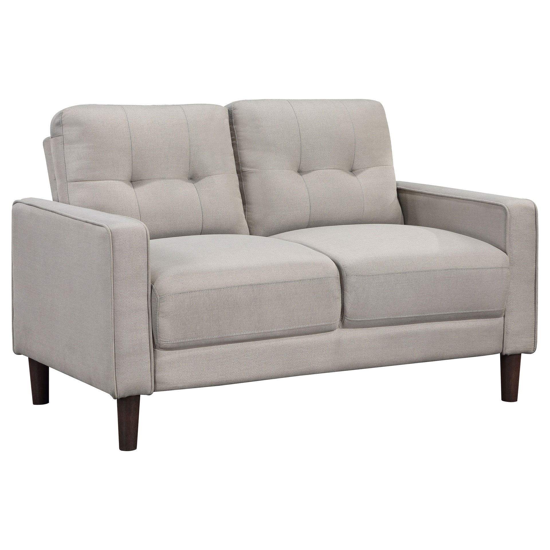 Harvey Beige Upholstered Tufted Loveseat
