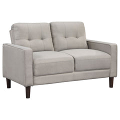 Harvey Beige Upholstered Tufted Loveseat