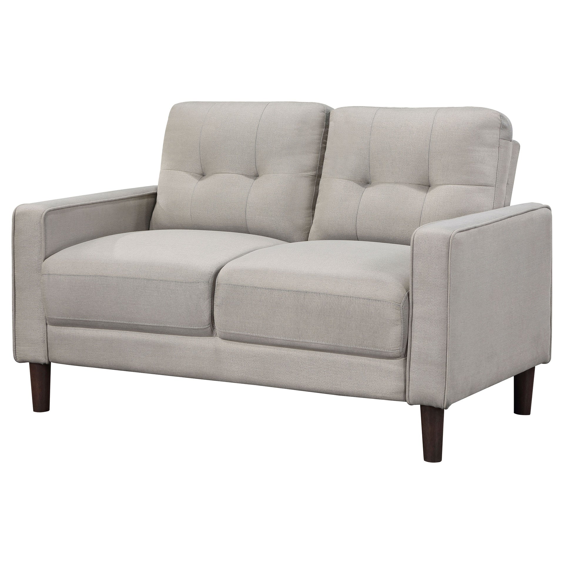Harvey Beige Upholstered Tufted Loveseat