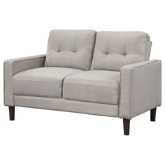 Harvey Beige Upholstered Tufted Loveseat