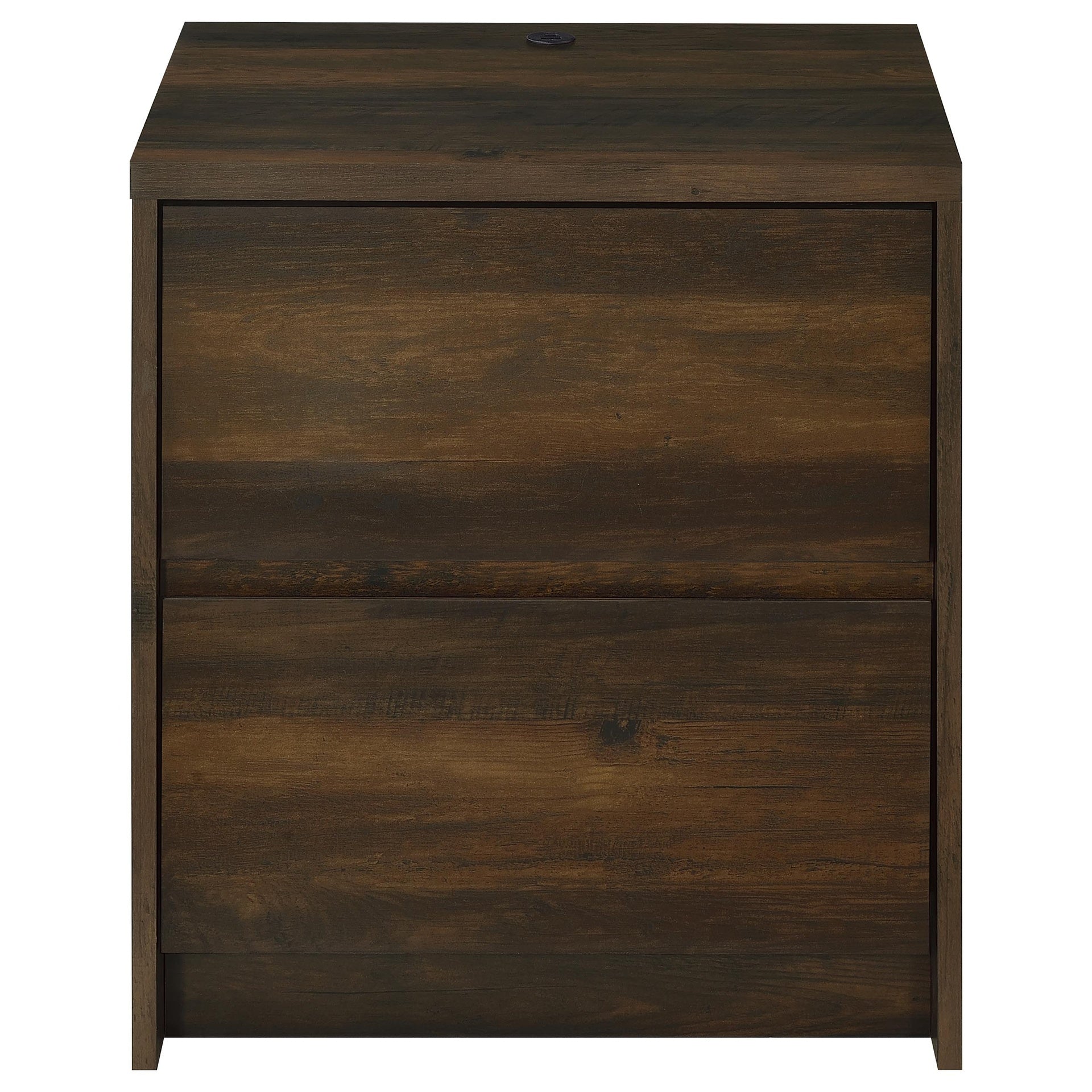 Geary Dark Pine 2-drawer Nightstand LED Lights and USB