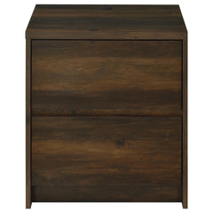 Geary Dark Pine 2-drawer Nightstand LED Lights and USB