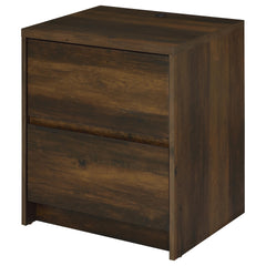 Geary Dark Pine 2-drawer Nightstand LED Lights and USB