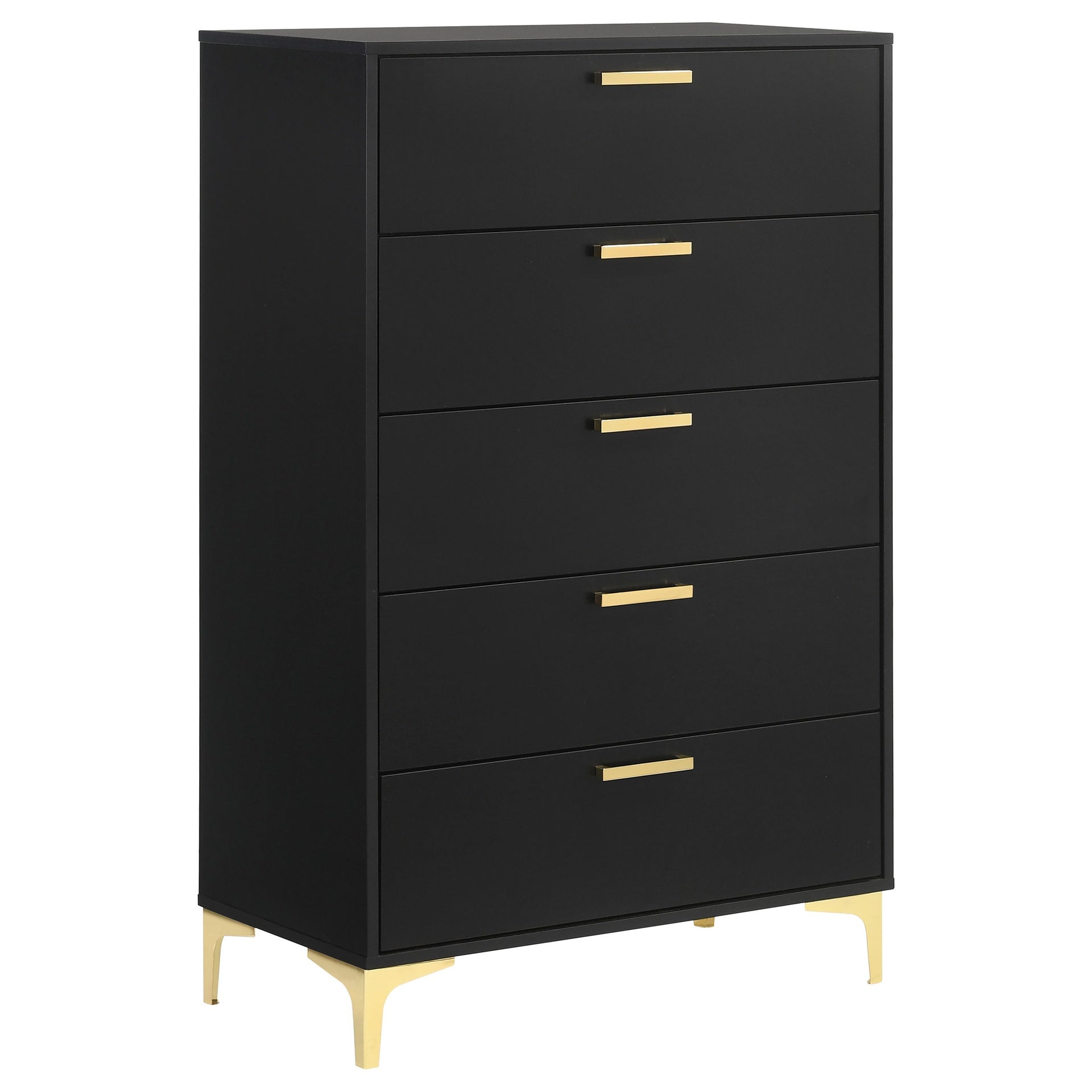Lexie Black/Gold 5-drawer Rectangular Chest
