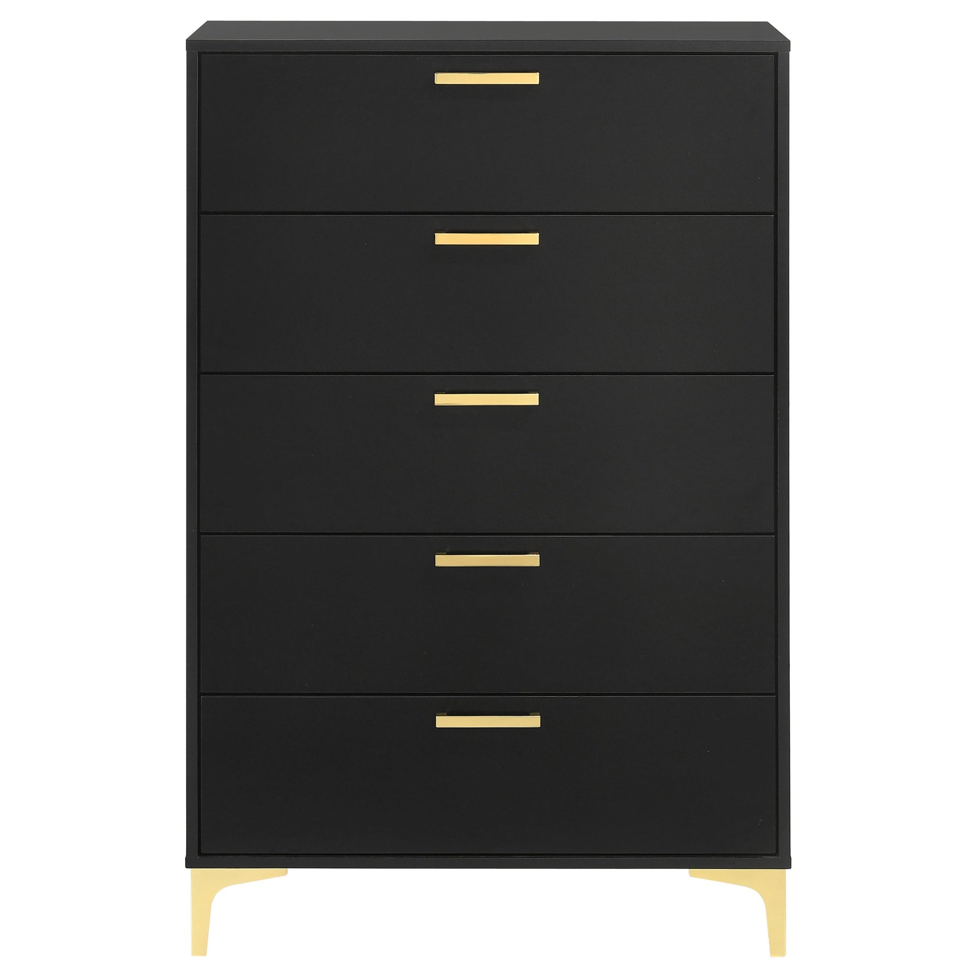 Lexie Black/Gold 5-drawer Rectangular Chest