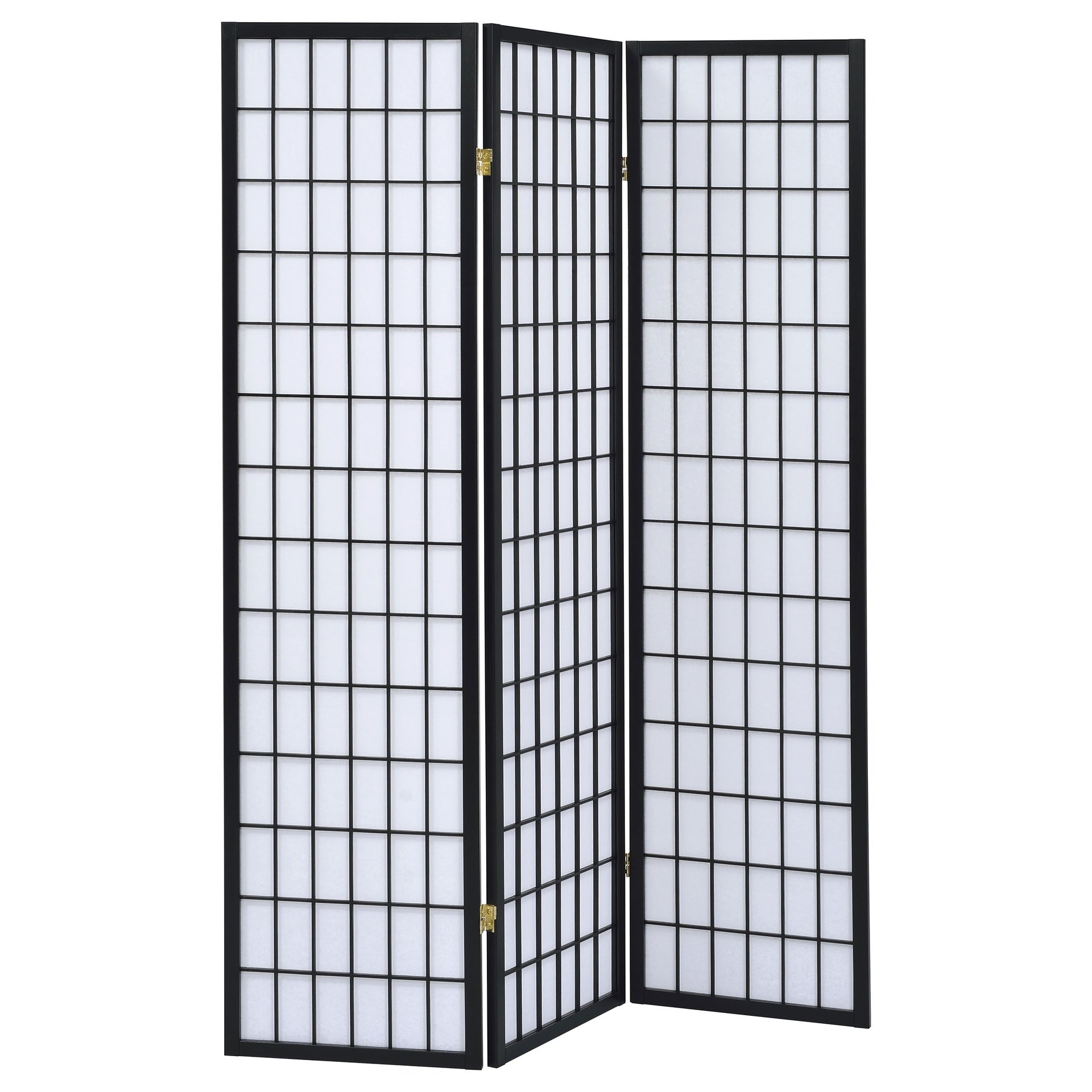 Porch & Den Black 3-Panel Room Divider Folding Shoji Screen