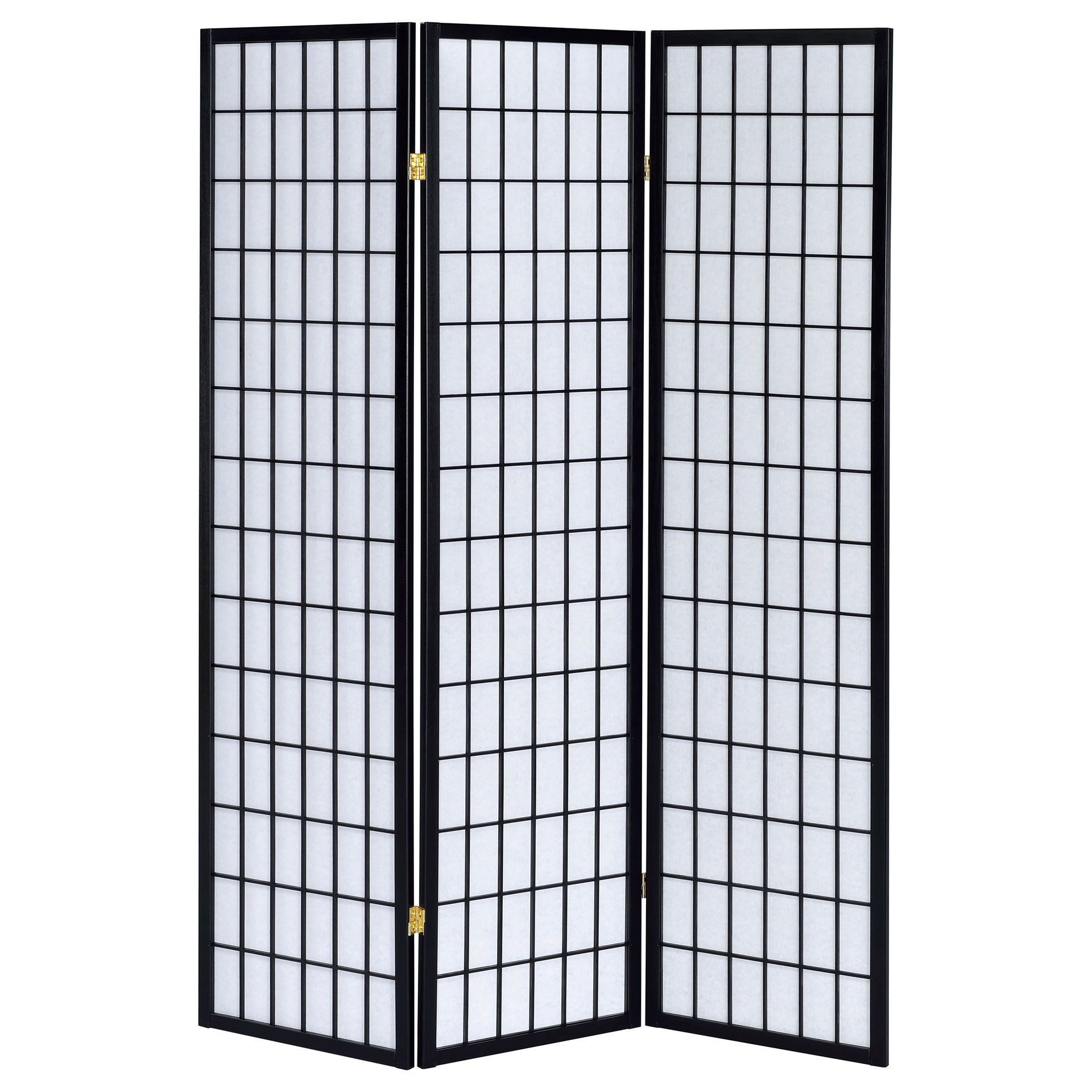 Porch & Den Black 3-Panel Room Divider Folding Shoji Screen
