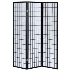 Porch & Den Black 3-Panel Room Divider Folding Shoji Screen