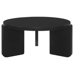 Harrison Black Round Solid Wood Coffee Table