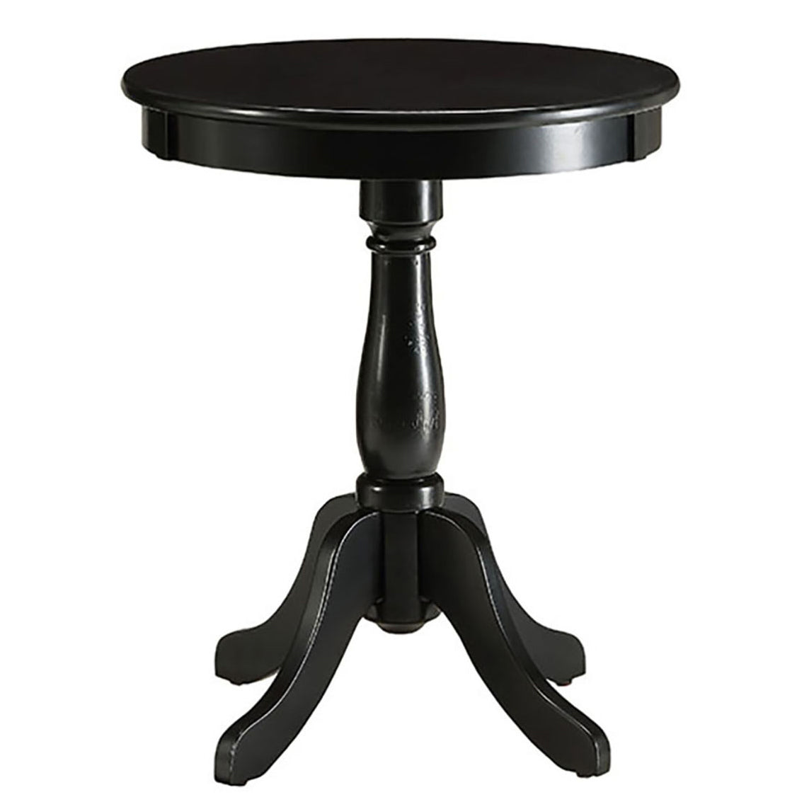 Black Side Table with Turned Pedestal
