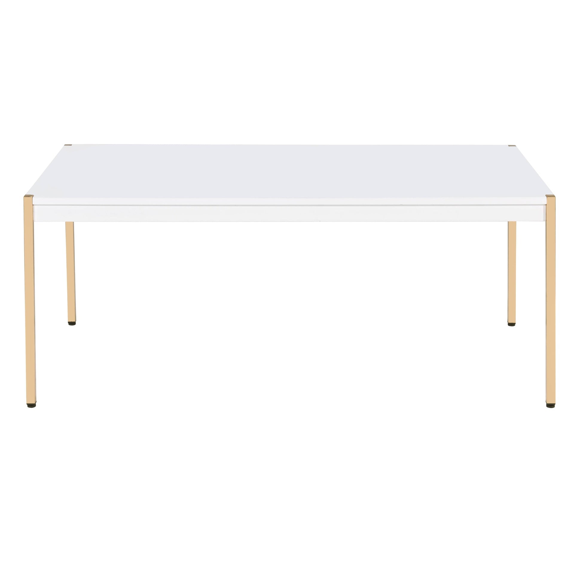 White and Gold Rectangle Coffee Table