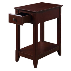 Espresso Accent Table with Bottom Shelf