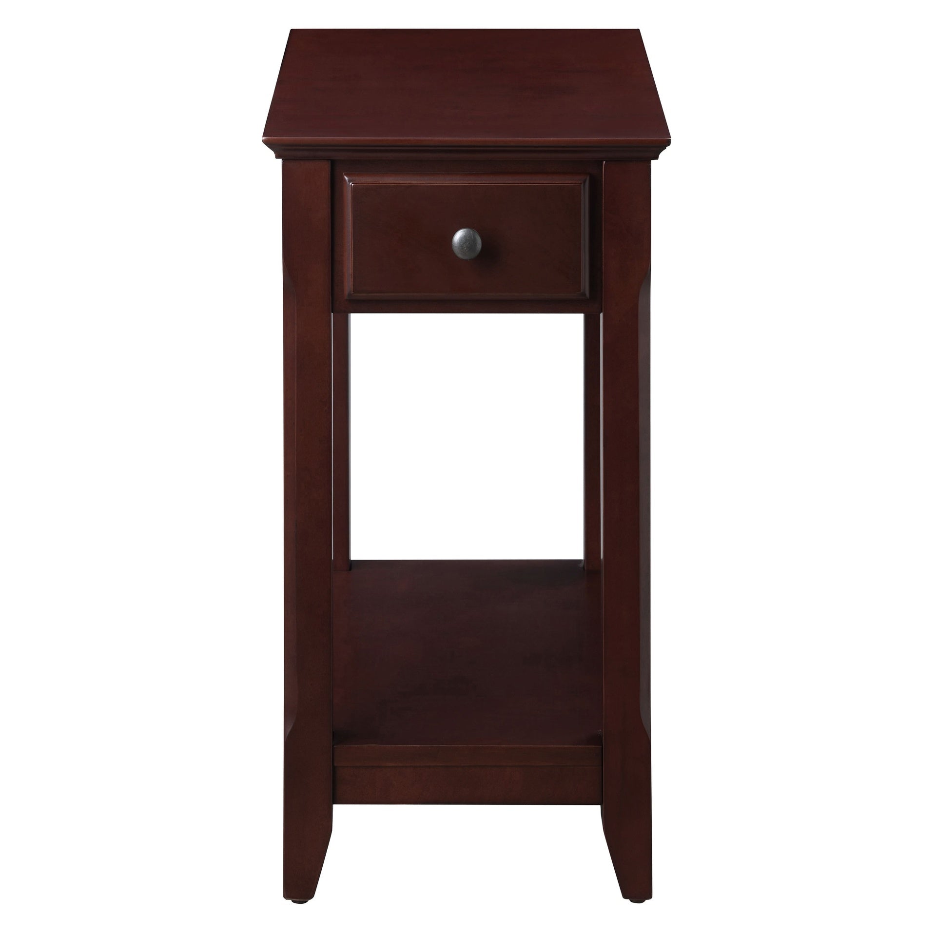 Espresso Accent Table with Bottom Shelf
