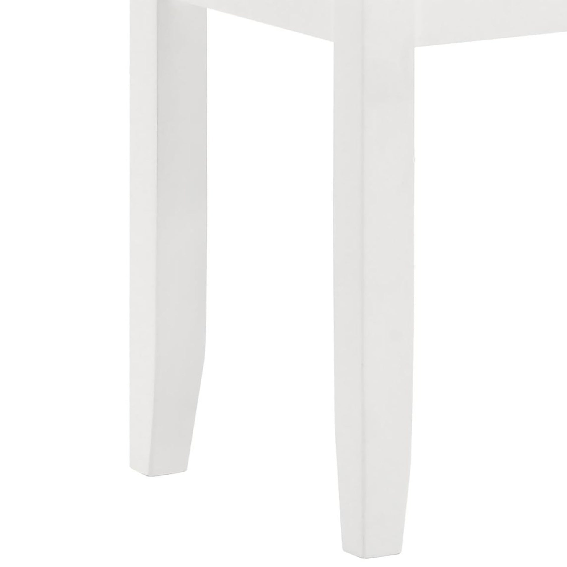 Glossy White Vanity Stool with Padded Seat