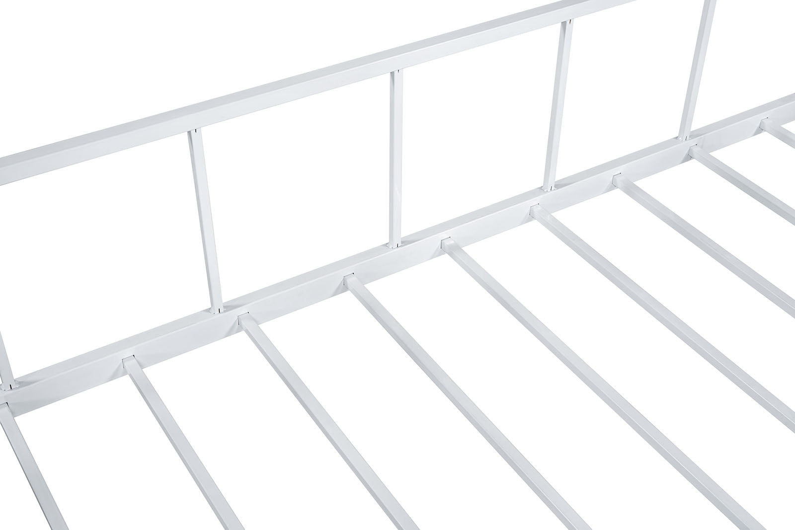 Twin Bunk Bed Contemporary Style House Design With Full Metal Construction And Angled Ladder, White