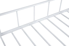 Twin Bunk Bed Contemporary Style House Design With Full Metal Construction And Angled Ladder, White