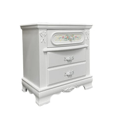 Traditional Bedroom Furniture Two Drawers Nightstand White Finish 1pc
