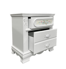 Traditional Bedroom Furniture Two Drawers Nightstand White Finish 1pc