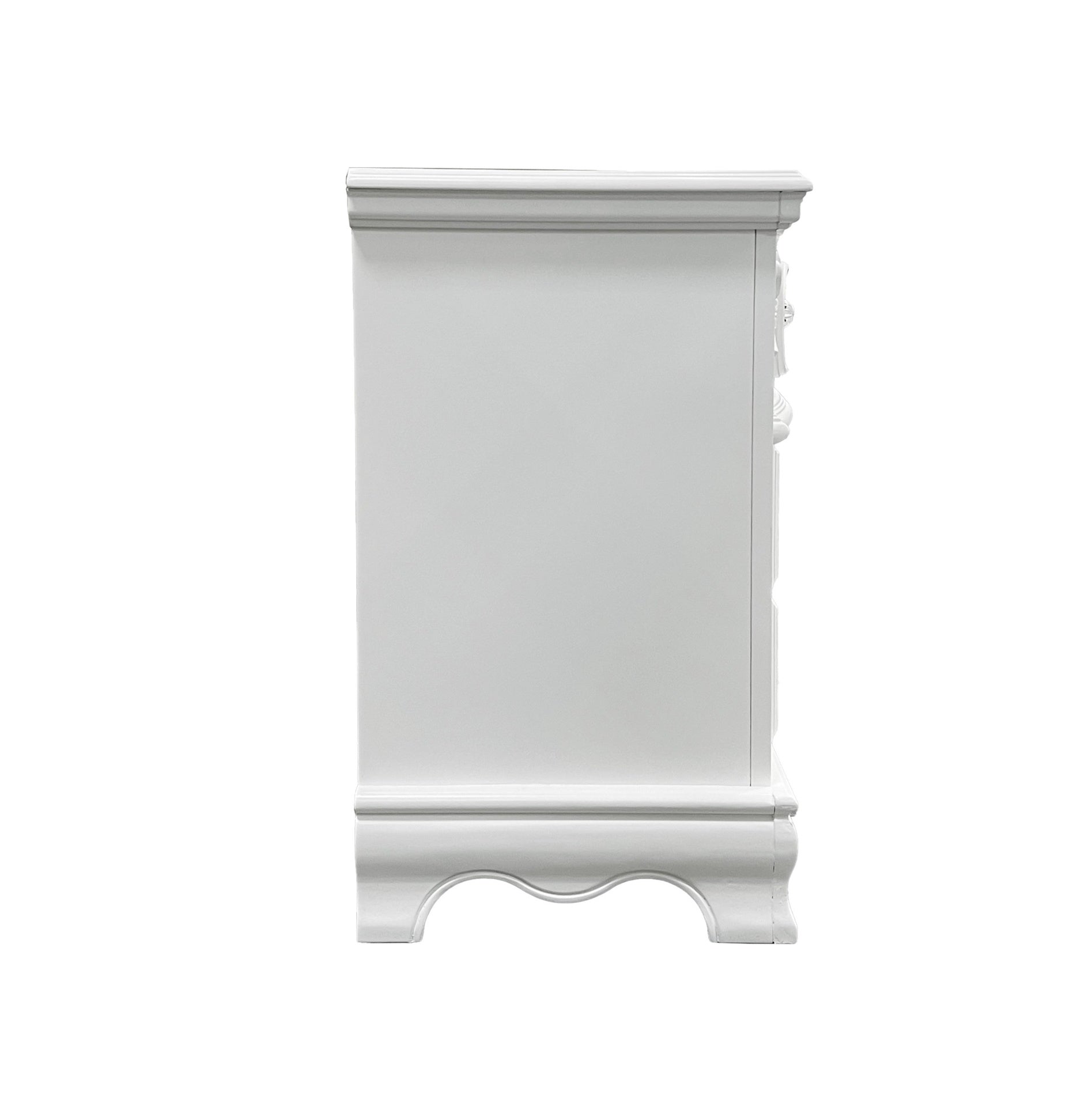 Traditional Bedroom Furniture Two Drawers Nightstand White Finish 1pc