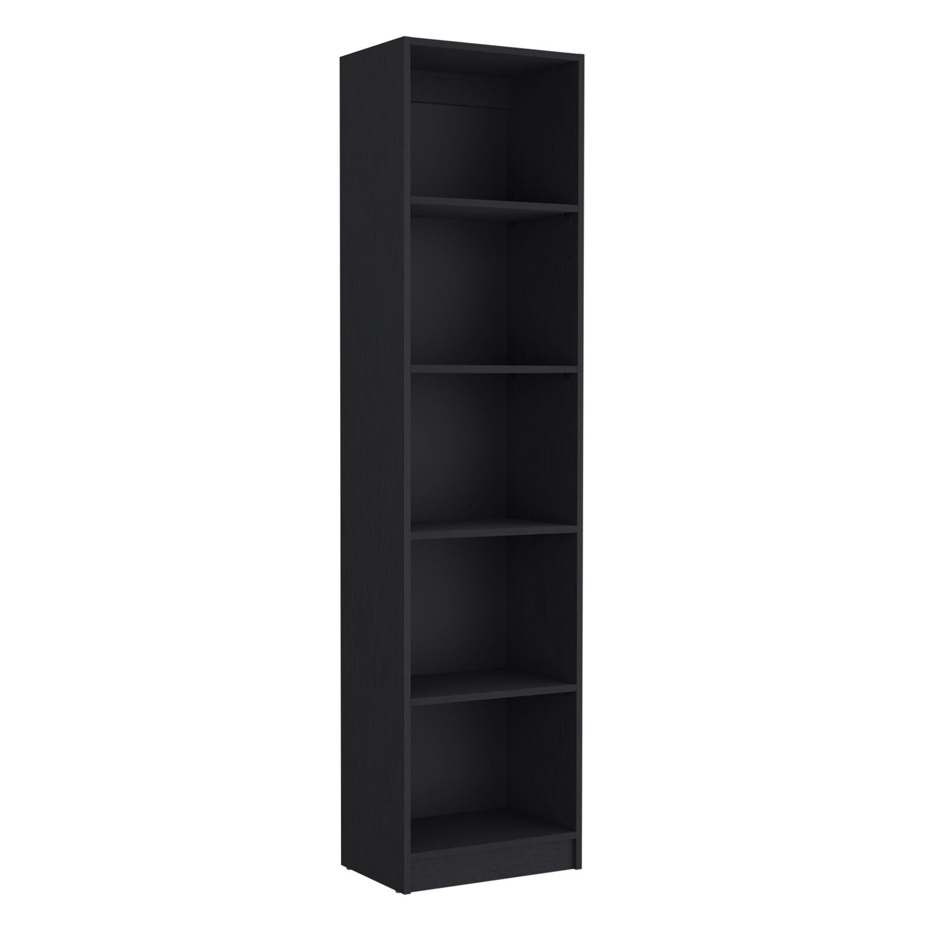 Home Xs Bookcase with 5-Tier Shelves and Slim Design -Black -Office