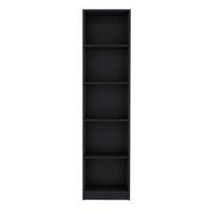 Home Xs Bookcase with 5-Tier Shelves and Slim Design -Black -Office