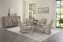Round Expandable Table With Leaf 4 Host Cane Backed Chairs and Glass Door Server 6 PC