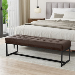 Penelope Leather Ottoman Bench
