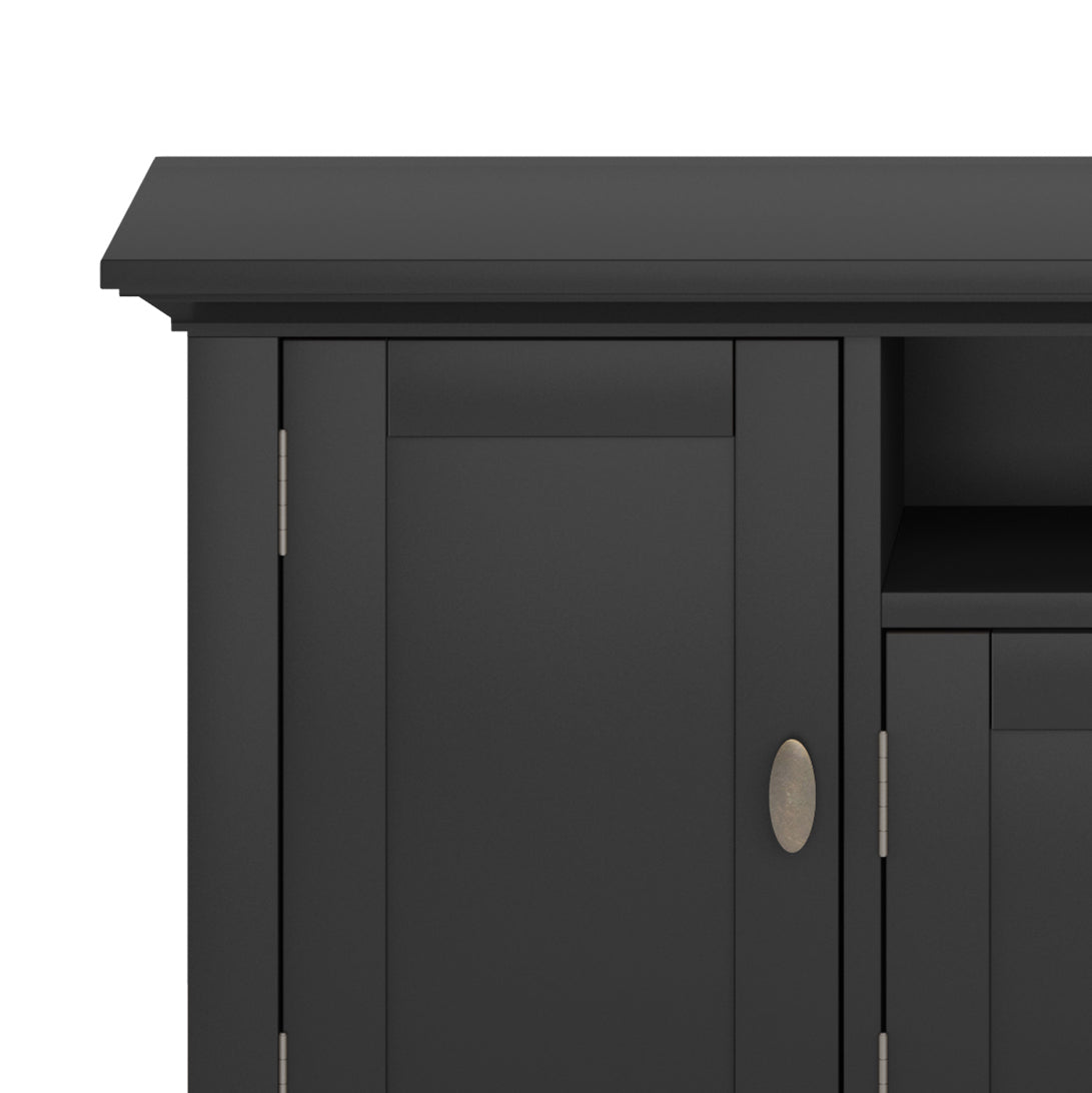 Redmond 72 inch Wide Solid Wood TV Stand in Black For TVs up to 80 inches